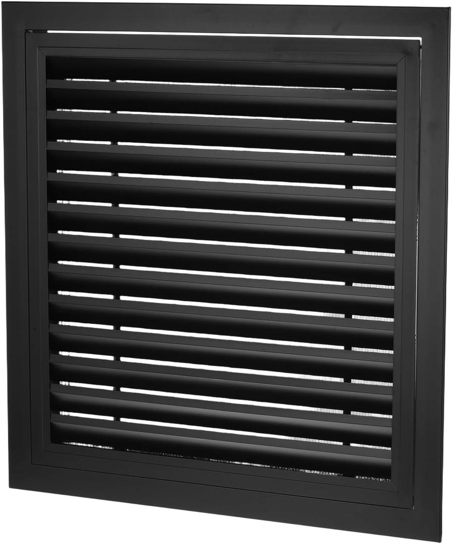 PATIKIL 20" x 20" Return Air Vent Cover, Aluminum Alloy Return Air Grille Linear Bar Removable Grille with Mesh Filter for Sidewall Wall Ceiling Floor HVAC System, Black