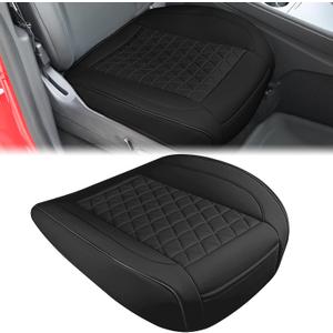 Nilight Car Seat Cushion Cover Black Leather Front Seats Waterproof Anti-Slip with Storage Bag Wraps Bottom Fits Cars Sedan Van SUV Truck