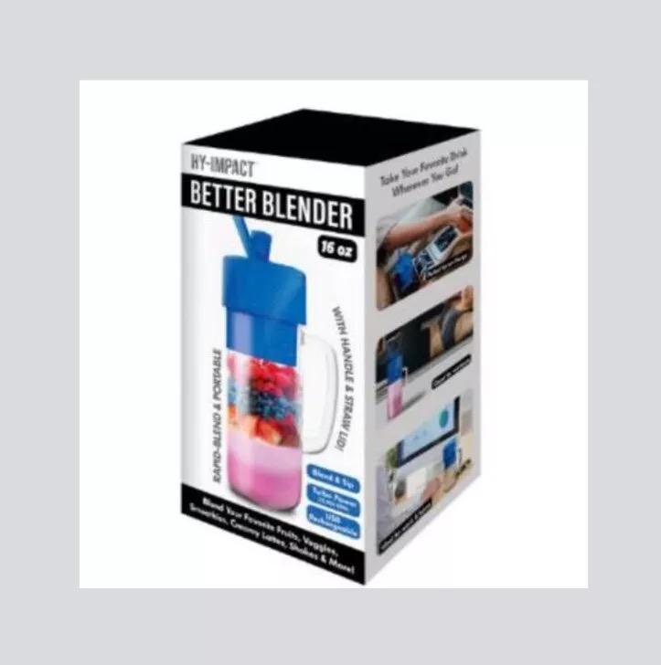 Hy-Impact Better Blender 16 Oz Cordless USB Rechargeable Turbo Power. New