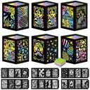 Retisee 24 Pcs Spring Easter Craft Kits with Eggs Bunnies Design DIY Tissue Paper Lantern Suncatcher for Home Party Activity Project Bulk Supplies Easter Birthday Party Gifts 2Pack