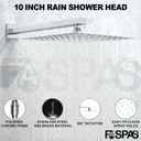 Shower System with Tub Spout, 10-Inch High-Pressure Rain Showerhead and Handheld Combo, Polished Chrome Shower Faucet Set with Rough-in Valve and Trim, Wall Mounted 3-Way Shower Set