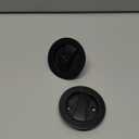 DPB Pocket Door Hardware with Lock, Privacy Door Handles with Adjustable Latch, Embedded Double-Sided Folding for 2-3/8" Backset and 1 3/8”to 2 3/16”Thickness Door (Lock but No Key, Black Round, 1Pcs)