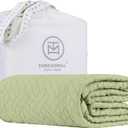 Threadmill Luxury Cotton Blankets for Twin Size Bed | All-Season 100% Cotton Twin Blanket for Bed | Criss Cross Jacquard Lightweight, Soft & Cozy Coverlet, 350GSM, 68 x 90 inches | Sage Green