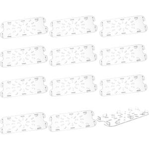 12 PCS Plastic Drain Shelf for 1/3 Size Food Pan Clear Plastic Grate Acrylic Food Drain Trays Plastic Drain Pan for Food Fruit Vegetables Kitchen Restaurant Hotel