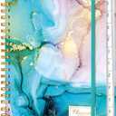2026 Planner, A5 Weekly and Monthly Planners with Tabs, Spiral Bound Daily Calendar 2026 Planner, Agenda Organizers from Jan. to Dec., Hardcover Habit Tracker Journal 6.18" x 8.5"(Cyan Marble)
