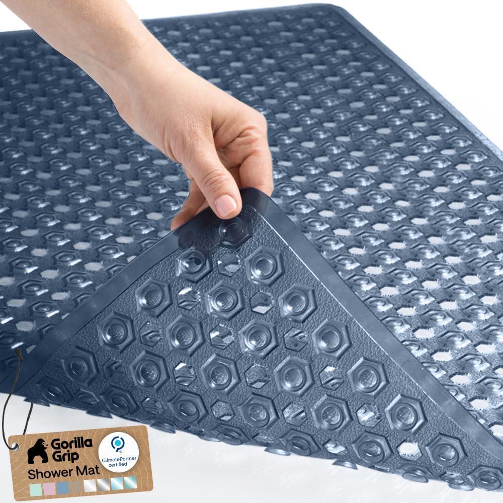 GORILLA GRIP Bath Tub Shower Mat, Bathtub Floor Liner, 35x16 Clear
Patented Large Mats, Machine Washable, Suction Cups and Drain Holes to Keep Tubs Clean, Soft on Feet, Bathroom Essentials