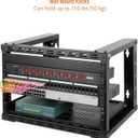 Tecmojo 6U Wall Mount Rack, Wall Mount Network Rack 24.8in Depth, Open Frame Server Rack for 19in IT/AV/Data/Home Equipment, Black