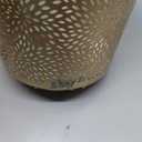 Modern Golden Small Trash Can Wastebasket, Garbage Container Bin for Bathrooms, Powder Rooms, Kitchens, Home Offices - Durable Ceramics - Round
