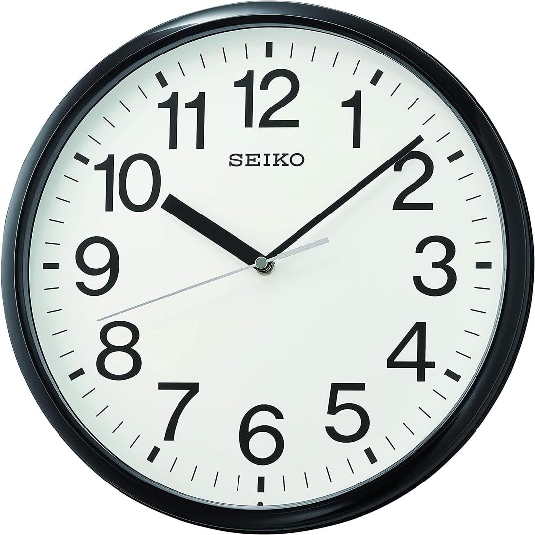 Seiko Non Ticking Home, Office Wall Clock, 12 Inches, Black