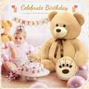 MaoGoLan 59 inch Large Teddy Bear Giant Cream Teddy Bear, 5ft Big Stuffed Animal Soft Plush for Kids Baby Shower Decorations, Cute Plush Toys for Girls Girlfriend Valentines Gift