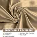 Satin Silk Pillowcase for Hair and Skin, Black Pillow Cases Standard Size Set of 4 Pack Super Soft Pillow Case with Zipper Closure (Camel, Queen(4 Pack))