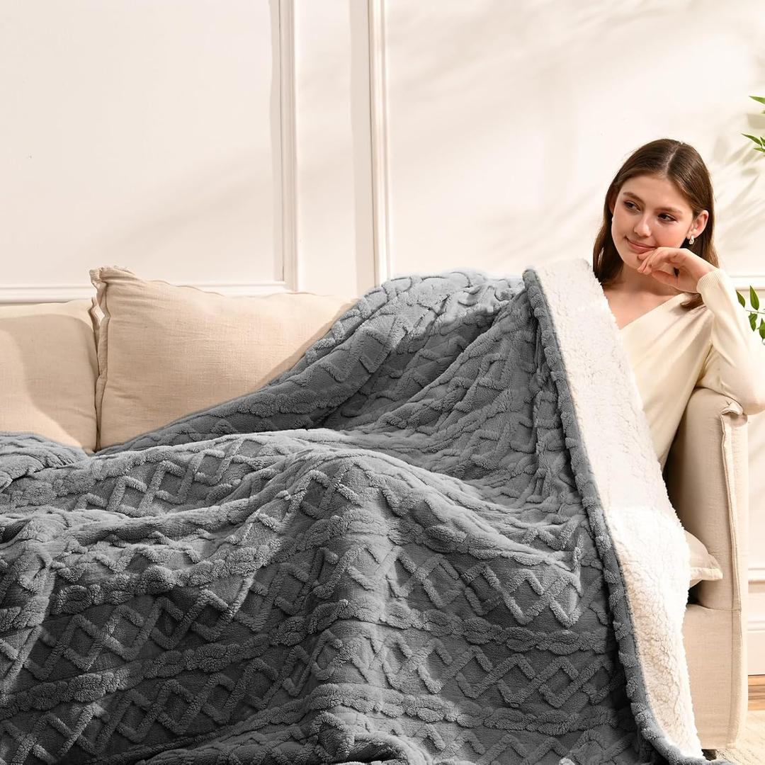 Electric Blanket Twin - 62"x84" Sherpa Heated Blanket with 9 Heating Levels & 1-10 Hours Auto Off, Fast Heating, Overheat Protection, Soft Heating Blanket for Home, Grey