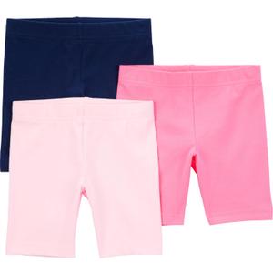Simple Joys by Carter's Babies, Toddlers, and Girls' Bike Shorts, Pack of 3, 4T, Pink/Navy 