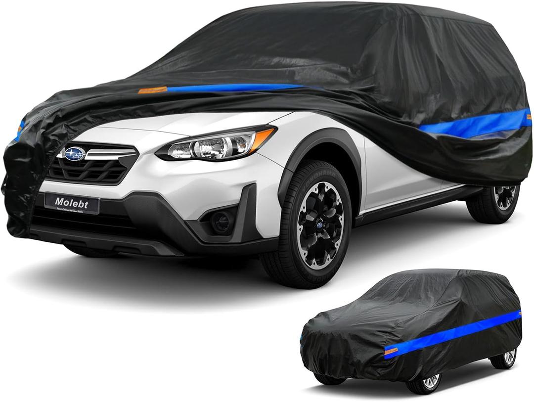 SUV Car Cover Waterproof All Weather for Automobiles, Universal Fit Kia Soul, Subaru CrossTrek/Forester, Ford Escape, Hyundai Tucson, Honda Element, Lincoln MKC, Mazda CX-30 etc. (2-For SUV Jeep up to 181 inch)