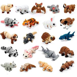 21 Pcs Mini 3D Printed Animal Statues - Movable Joints Realistic Collectible Figurines Set for Adults, Home Office Desk Decoration & Display