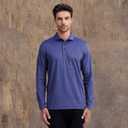 M MAELREG Short and Long Sleeve Polo Shirts for Men Dry Fit Performance Moisture Wicking Sport Pin Striped Mens Golf Shirts (Blue, S)