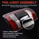 LED Tail Light Black Cover with Blind Spot Compatible With 2019-2023 Dodge Ram 1500 Left Driver Side Replace 68262533AH
