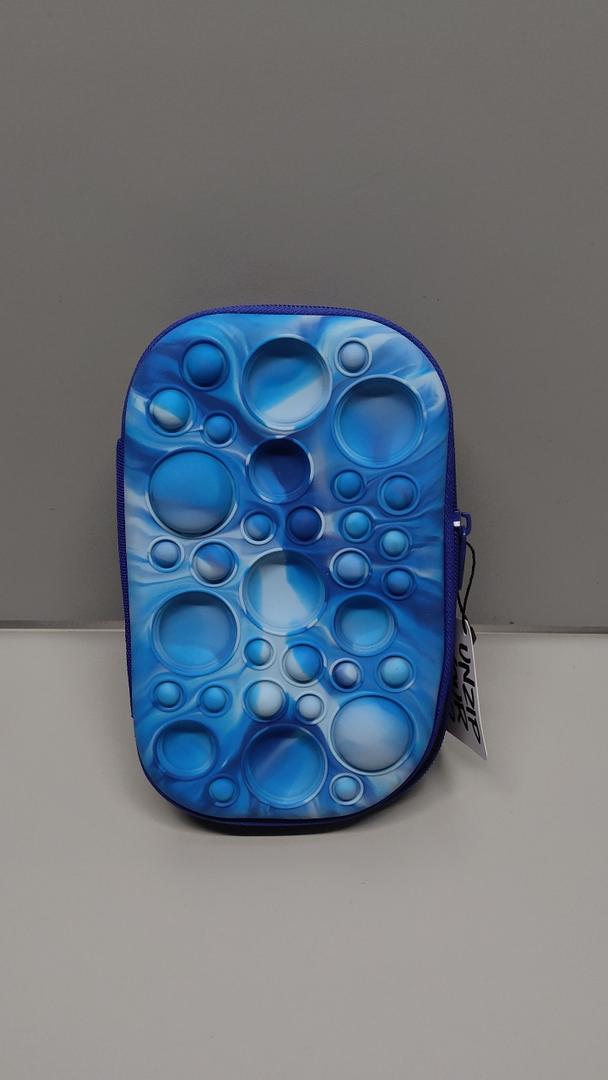 ZIPIT Bubble Pencil Box for Kids | Fidget Case | Silicon Sensory Push It Case | Large Capacity Pencil Case for Girls and Boys  8.5 inches × 5.5 inches Blue