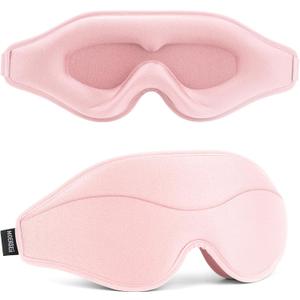 Sleep Mask - Total Blackout 3D Sleeping Mask, Super Lightweight & Silky Soft Eye Mask for Sleeping, Fully Adjustable Fit for Home, Office, Traveling, Meditation, Yoga, Pink, Mothers Day Gifts