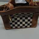 Checkered Crossbody Bag Vegan Leather Shoulder Purse Plaid Slouchy Tote Handbags for Women