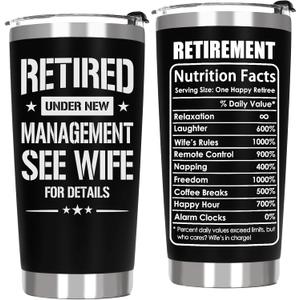 Breezy Valley Retirement Gifts for Men, Retirement Gifts Cup Tumbler, Funny Retired Gift for Boss Husband Dad Friends, Retire Gift Ideas Coffee Tumbler Cup