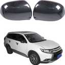 Side Rear View Mirror Cap Cover For Mitsubishi Outlander 2013-2021,ABS Exterior Side Door Rearview Mirror Anti-Scratch Cover Protector Shell Housing Trim Accessories 2PCS (Version without Turn Signal)