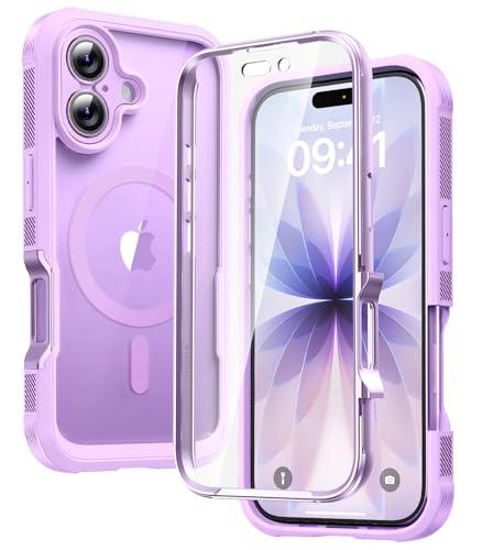Diaclara Magnetic Designed for 17 Case Full Body Bumper,[Compatible with MagSafe] Military Drop Proof Cover with Built-in Touch Sensitive Anti-Scratch Screen Protector, Purple