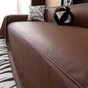 vctops Waterproof Thick PU Leather Sofa Covers for Sectional Sofa Luxury Couch Cover for Dogs Loveseat Covers Futon Cover L Shaped Cover Wipeable Couch Protector (Brown,230"x180")