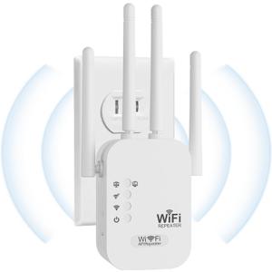 WiFi Extender, WiFi Repeater,Internet Booster, Long Range WiFi Extenders Signal Booster for Home, WiFi Repeater with Ethernet Port Covers Up to 9800 Sq.ft,Quick Setup-White