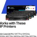 HP 410A Black, Cyan, Magenta, Yellow Toner Cartridges Printers (4-Pack) | Works with Color LaserJet Pro M452 Series; Color LaserJet Pro MFP M377, M477 Series | CF410AQ