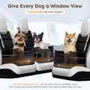 ZOMISIA Elevated Dog Car Seat for Medium Dogs, 3 Adjustable Heights with 2 Egg Crate Foam Boosters 4"+2", Dual-Sided Cooling&Plush Waterproof Cover, 2 Safety Leashes & Buckles, Black