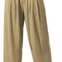2 x Allimy Women's Summer High Density Ice Cotton Capri Balloon Parachute Hiking Pants (Beige, L)