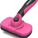 Swihauk Self Cleaning Slicker Brush for Dogs & Cats - Skin Friendly Grooming, Deshedding, Hair Removal for Puppies & Long/Short Haired Pets, Pet Supplies Accessory, Pink