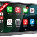 7'' Double Din Car Stereo with Upgraded Wireless Apple Carplay & Android Auto, 240W Powerful Sound, Bluetooth Handsfree, RDS/FM/AM Reiceiver, USB Type-C Charge/AUX/TF Full Ports, Touchscreen Radio