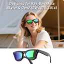 2Pcs Polarized Clip-on for Ray-Ban Meta Skyler & Gen 2 (RW4010/RW4014 52-20), Black Frame Discoloration Clip for Meta Skyler Accessories Protect Your Eyes, Cool and Fashion (Silver + Grey)