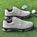 ULTIANT Men's Golf Shoes Fixed Nailless Sole Lightweight Breathable Spikeless Outdoor Footwear (White,46)