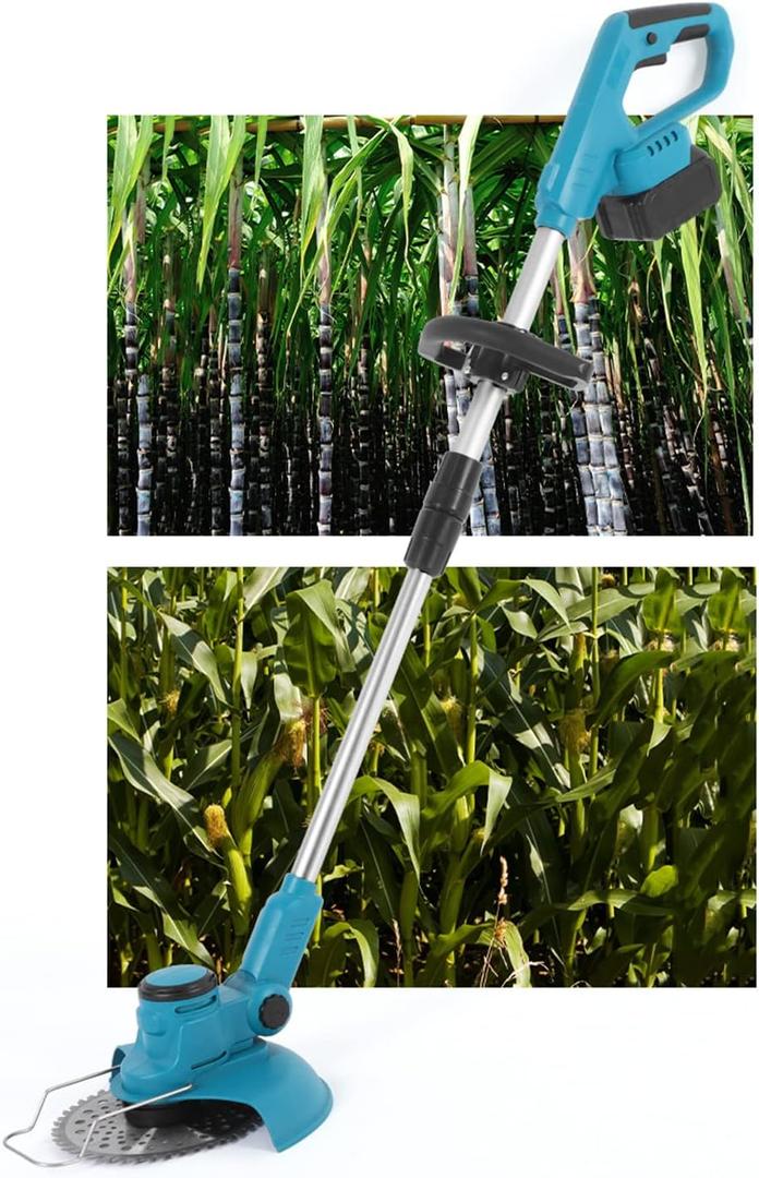 Portable Grass Trimmer with 3 Function Blades, Battery Powered String Trimmer, Lawn Edger, 102-135Cm Handle Adjustable, for Garden and Yard