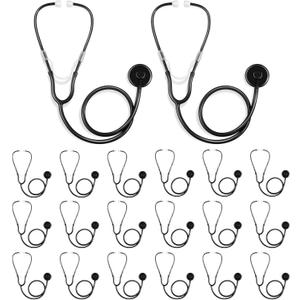 20 Pcs Kids Stethoscope Toy Real Working Plastic Stethoscope for Kids Role Play Girls Boys Doctor Nurse Accessories Costume School Career Day Cosplay(Black)