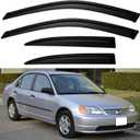 Window Visors Rain Guards for Honda Civic 2001 2002 2003 2004 2005, Out-Channel Window Vent Wind Deflectors Visors Shades for 01-05 Civic 4-Door Sedan
