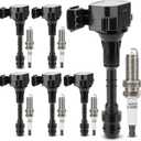 UF401 Ignition Coil & 4469 Double Iridium Spark Plug 6PCS for Nissan Altima Maxima Pathfinder Quest 350Z Frontier Xterra NV1500 NV2500 NV3500/Infiniti FX35 I35 QX4 G35 M35 Replaces# 22448-AL61C