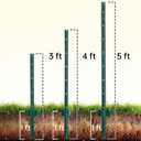 4 Feet Fence Posts Sturdy Duty Metal Fence Post, No Dig Garden U Post for Wire Fencing Steel Post for Yard, Outdoor Wire, Pack of 10