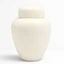 Modern Serenity Elegant Ceramic Cremation Urn for Adult Female or Male Ashes, Off-White Large Decorative Burial Urn for Human Ashes of Women or Men, Cream Memorial Keepsake for Funeral or Home Display