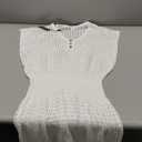 CUPSHE Women Crochet Swim Cover Up Short Sleeve V Neck Bathing Suit Beach Dress Summer Swimwear Coverups (Medium, Apricot)