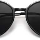 SOJOS Trendy Designer Hexagon Round Sunglasses for Women Fashion Big Shades Geometric Women Sunglasses SJ2181 (Black)