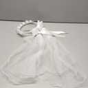 Girls' White Pearl Rhinestone Center Floral Crown First Communion Flower Girl Head Wreath with Veil (1 Count (Pack of 1))