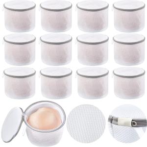 12 Pieces Honeycomb Mesh Laundry Bags for Delicates Underwear Bra Laundry Bags for Washing Machine Sock Laundry Mesh Bags for Delicates Garment Lingerie Wash Bag Net, 6 x 7 Inch (Gray)