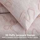 Bedsure Pink Comforter Set Queen, GentleSoft 3 Pieces Breathable Bow Comforter Set Women Girls with 2 Pillow Shams, Cute Queen Bedding Sets Pink Room Decor Aesthetic Bedroom Decor, 90x90 Inches