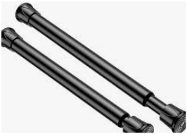 QINGYUN 2 Pack Spring Tension Curtain Rod 8 to 12.5 Inch, DIY Mini Curtain Rods No Drill for Slim Window Cupboard Closet Sidelights, Black