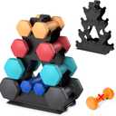 Dumbbell Rack Stand Only | Space-Saving Weight Rack for Home Gym, Hand Weight Rack Dumbbell Storage for Dumbbell Set (3-15 LB), Durable Metal Stand with Easy Assembly (Dumbell not Included)