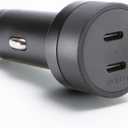 Mophie 60W Dual USB-C Car Charger, Universal AUX Compatibility, LED Indicator, Fast Charging, Multi-Device